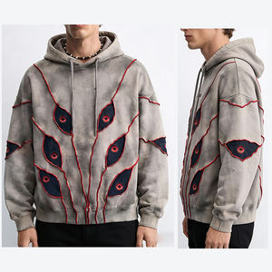 <span class=keywords><strong>Hoodie</strong></span> Pria Oversize Y2k Bordir Anime Vintage Model Kotak dengan Kap, Custom dari Produsen, Gaya Streetwear - Product Image 1