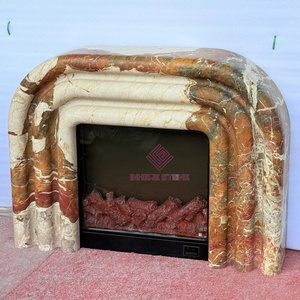Cornice per Caminetto in Marmo Rosso di <span class=keywords><strong>Brescia</strong></span>, Elemento Architettonico in Pietra su Misura per Interni di Lusso - Product Image 2