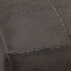 Pouf carré Db en cuir vieilli marron foncé, tabouret ottoman, meuble de chambre et de salon, pliable avec rangement, pour usage domestique - Product Image 5
