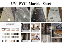 Panneaux muraux en PVC marbré UV imperméables 4x8 pieds, feuilles murales en PVC marbré UV haute brillance pour la décoration intérieure, feuilles en plastique PVC