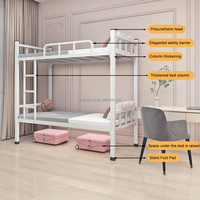 Lit superposé en métal durable, double couche, assemblage facile, lit en acier pour dortoir, hôpital, école, chambre à coucher