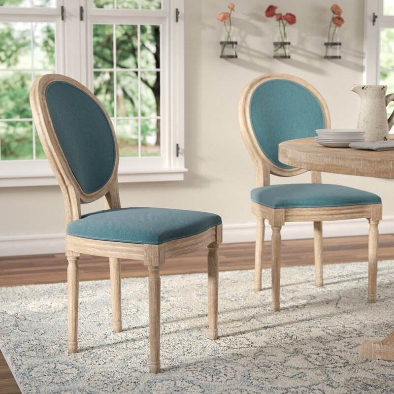 Modern Velvet Upholstered King Louis Back Side Chair Accent Wooden Chair  for Dining Room Chair