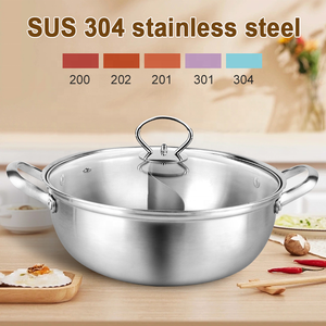 ชุดหม้อไฟชาบู-ชาบูในครัวทำจากสแตนเลส18/8หม้อซุปไม่ติด - Product Image 2