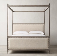 Ensemble de meubles de chambre à coucher en bois, lit à baldaquin de haute qualité, Style français Antique de luxe King Queen Size 1 pièce panneau moderne Sigma Oak