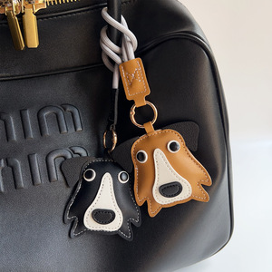 Cute <b>Cartoon</b> Dog PU Leather Keychain With Wrist Strap Colorful Puppy Key <b>Ring</b> Bag Charm Animal Key Holder Gift for Dog Lover - Product Image 4