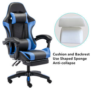 Fauteuil de jeu HYHOO <span class=keywords><strong>pas</strong></span> <span class=keywords><strong>cher</strong></span> avec repose-pieds rose, blanc, bleu, noir et <span class=keywords><strong>rouge</strong></span>, haut-parleurs, massage, pour enfants, adolescents et adultes - Product Image 3