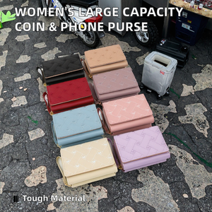 Nouvelle bourse à monnaie pour femmes, style coréen, simple, grande capacité, porte-cartes, sac à fermeture éclair, pochette pour téléphone portable, petit portefeuille en polyester - Product Image 2