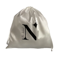 Loonde Logo personnalisé Satin doux grands sacs à cordon avec corde extension de cheveux chapeaux vêtements cadeau bijoux emballage pochette