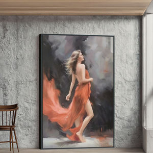 ภาพวาดสีน้ำมันบนผ้าใบลายภาพเหมือนผู้หญิงจาก Original Art Factory สำหรับตกแต่งผนังบ้าน - Product Image 3