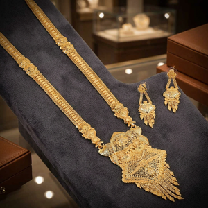 Wholesale Fashion 14K 18K 24K Micron Gold Plated Long Necklaces Traditional Jewelry Set Brass Gold Filled Forming Long Necklaces - Product Image 2