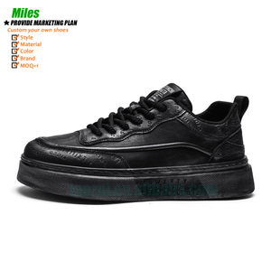 Chaussures décontractées pour hommes en cuir véritable, basses, avec logo personnalisé, design de marque dernier cri, baskets tendance - Product Image 1