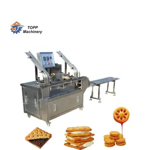 Sandviç bisküvi makinesi hattı otomatik iki şerit kremalı bisküvi sandviç makinesi sandviç bisküvi yapma makineleri