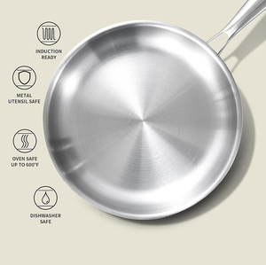No Coating Saute <b>Pan</b> Gas <b>Induction</b> Compatible Home Cooking Cookware Set Triply Stainless Steel Frying <b>Pan</b> - Product Image 4