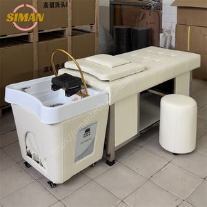 Siman, muebles de salón de moda, silla de masaje para lavar el cabello, cama de champú de cuero Pu con máquina de vapor para terapia de cabeza, estilo tailandés - Product Image 6