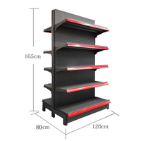 Étagère de supermarché en métal robuste double face sur mesure à faible MOQ avec protection anticorrosion