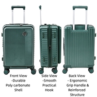 Valise cabine rigide 20 pouces avec compartiment avant pour ordinateur portable, roulettes pivotantes, serrure TSA, idéale pour les voyages d'affaires