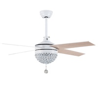 Ventilateur de plafond LED intérieur avec télécommande, 48 pouces, certifié CB, bon prix, lames décoratives en cristal, style Orient National
