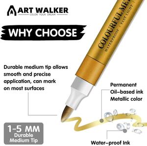 Marqueurs acryliques métalliques pour journaux DIY, cartes de vœux, <span class=keywords><strong>calligraphie</strong></span> et art <span class=keywords><strong>graffiti</strong></span> - Product Image 5