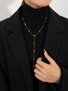 Collar de Cruz <span class=keywords><strong>en</strong></span> Acero Inoxidable Chapado <span class=keywords><strong>en</strong></span> Oro de 18K con Circonitas para Mujer - Product Image 6