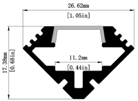 Profilé carré en alliage d'aluminium 19x19mm pour bande LED, série 6000, à montage en coin, pour décorations