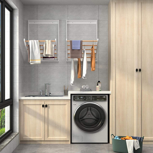 SANIPRO Space-saving Foldable Wooden Clothing <strong>Dryer</strong> <strong>Hanging</strong> <strong>Socks</strong> Towels Racks Collapsible Wall-mounted Storage Drying Rack - Product Image 6