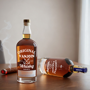 Bouteille de 750 ml en verre épais pour liqueur, <span class=keywords><strong>vin</strong></span>, whisky, vodka avec boîte - Product Image 4