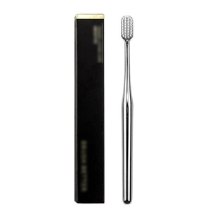 Premium Toothbrush in Gold <b>Silver</b> Design Soft Bristles for Deep Cleaning Suitable for Home and Travel Use - Product Image 5