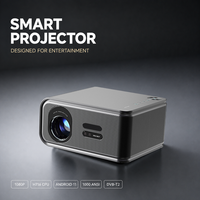 Projecteur 4K 1000 Lumens ANSI, mise au point automatique, correction automatique de la distorsion trapézoïdale, Full HD 1080P natif, 8K, mini projecteur intelligent Android WiFi