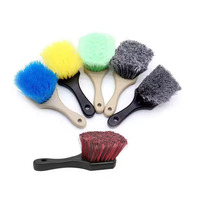 Brosse de nettoyage de pneus en nylon PP imperméable, écologique, avec impression de logo facile et filaments en fleur