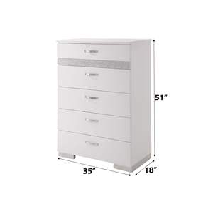 DB Naima II <b>White</b> High <b>Gloss</b> Finish Storage Chest - Product Image 2