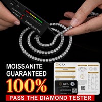 Collier chaîne cubaine en moissanite VVS 3MM 4MM 5MM en argent sterling 925 sans nickel et sans plomb, livraison directe depuis les États-Unis