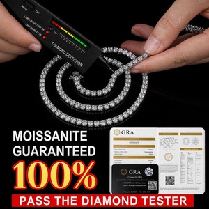 SF MON 01 <span class=keywords><strong>Collana</strong></span> a Catena Cubana in Moissanite VVS Colore D Stile Lusso Leggero Prezzo Conveniente Argento Sterling 925 Misure Personalizzabili - Product Image 5