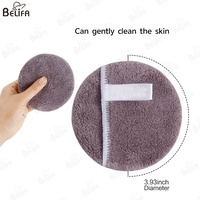 Éponge démaquillante réutilisable en microfibre de haute qualité, personnalisable avec logo, lavable, tampon pour le visage en microfibre