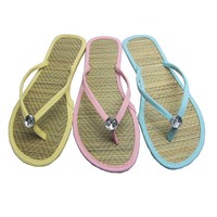 Sandales plates unisexes LA06, tongs d'été, chaussures en paille de bambou anti-odeurs, chaussures en rotin naturel, douces, de haute qualité, tendance