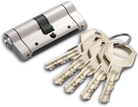 Serrure cylindre de porte blindé avec clé, style italien, 25 pièces, barre de rehaussement et design de cannelure