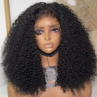 Peluca frontal de encaje 13*4 con densidad del 300% al por mayor, cabello humano virgen vietnamita SDD rizado estilo pixie, proveedores de pelucas de encaje HD transparente