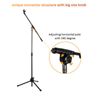 Support de microphone en métal réglable portable TN-MJ-003 support de micro pliant à prix d'usine pour instruments de musique et accessoires