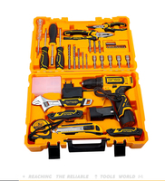 Ensemble d'outils de perçage électrique 38 pièces 650W avec coffret rigide - Kit complet d'outils à main pour la maison - Construction et réparation DIY
