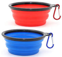 Bol de voyage pliable en silicone pour animaux de compagnie - Bol portable pliable pour nourriture et eau pour chat et chien, accessoires de randonnée en plein air