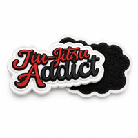Patch PVC personnalisé BJJ Jiu Jitsu, badge en caoutchouc souple 3D gaufré, auto-agrippant, durable pour uniformes de MMA et arts martiaux