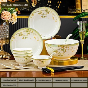 Service de vaisselle en porcelaine fine de Jingdezhen pour la maison, assiettes de dîner pour hôtel, combinaison de plats de bien-être, cadeau en gros - Product Image 6