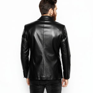 Veste en cuir de mouton véritable marron vintage pour hommes emblématiques Style motard de haute qualité inspiré par le tissu de toile de célébrités - Product Image 1