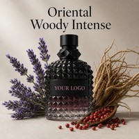 Parfum EDP de luxe pour homme 100 ml, étiquette privée, logo personnalisé noir clouté, parfum oriental boisé intense, longue tenue, OEM ODM