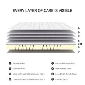 <span class=keywords><strong>Matelas</strong></span> de lit ergonomique orthopédique AIDI Euro Pillow Top avec mousse découpée en cinq zones, massant, enroulé dans une boîte - Product Image 5