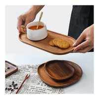 Plateau de service rectangulaire en bois d'acacia naturel, style américain, durable, écologique, non toxique, gravé, fabriqué directement par COSEN