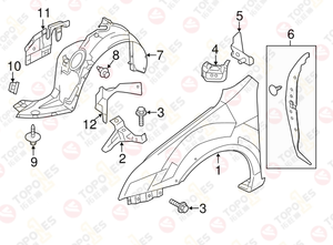 Guardabarros de Partes de Automóvil Topones para Ford, Partes de Vehículo Completas, Ensamblaje de Guardabarros Delantero Izquierdo y Derecho al por Mayor - Product Image 5