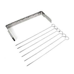 <span class=keywords><strong>Kebab</strong></span>-Juego de acero inoxidable 430, incluye un soporte plegable para pinchos y 6 unidades de brochetas - Product Image 5
