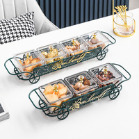 Boîte de plateau en verre créative moderne européenne pour collations bonbons aux fruits secs pour salon familial table à thé plats et assiettes