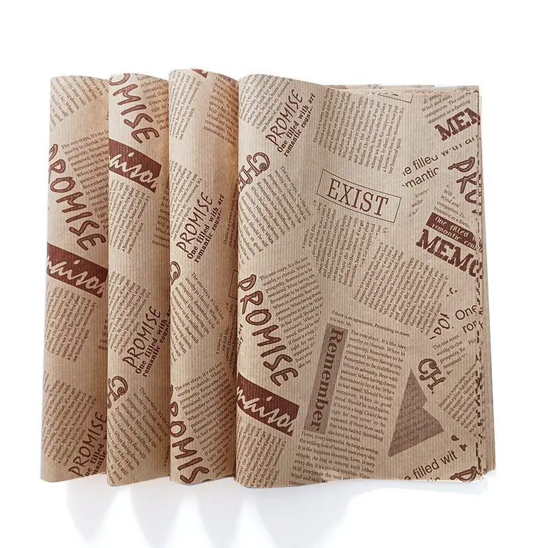 แผ่นกระดาษรองอบขนมปังแบบกำหนดเองได้กระดาษห่ออาหารกระดาษแวกซ์ห่อเนยเบอร์เกอร์แซนวิช