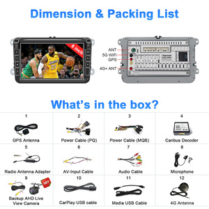 Đài phát thanh xe với Carplay Android tự động cho <span class=keywords><strong>VW</strong></span> Golf Passat Jetta <span class=keywords><strong>Caddy</strong></span> EOS TIGUAN Polo 8 ''Màn hình cảm ứng với camera phía sau xe Stereo - Product Image 5